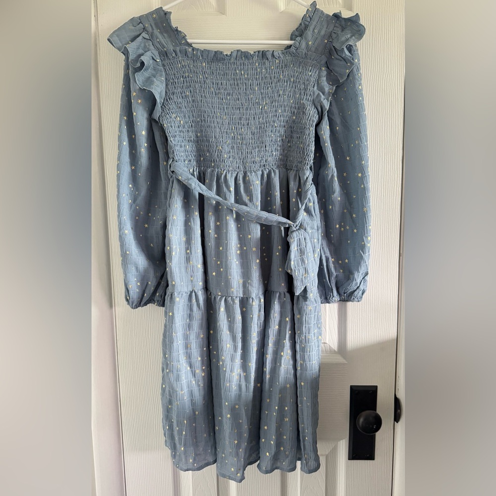 Grace Karin Blue Kids Dress with Star Accents